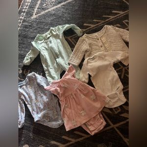 Newborn onesies, footies, jacket